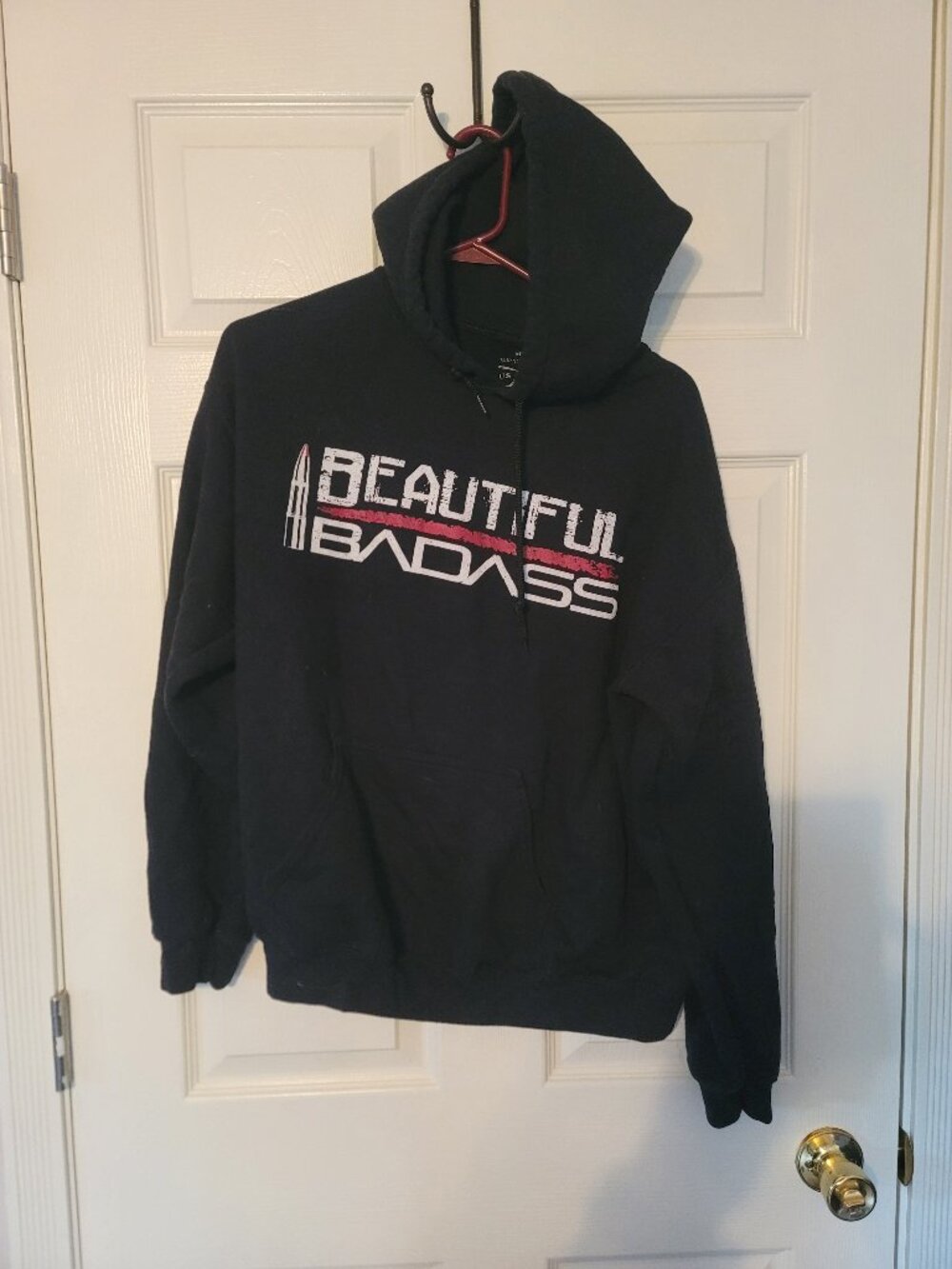 Women's Black "Beautiful Badass" Grunt Style Hoodie - size M